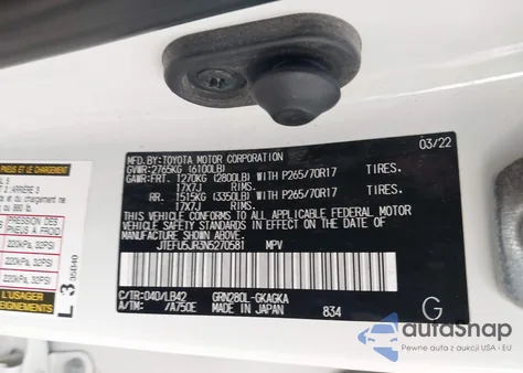 2022 Toyota 4Runner Sr5 Premium из США, поврежденный, VIN JTEFU5JR3N5270581